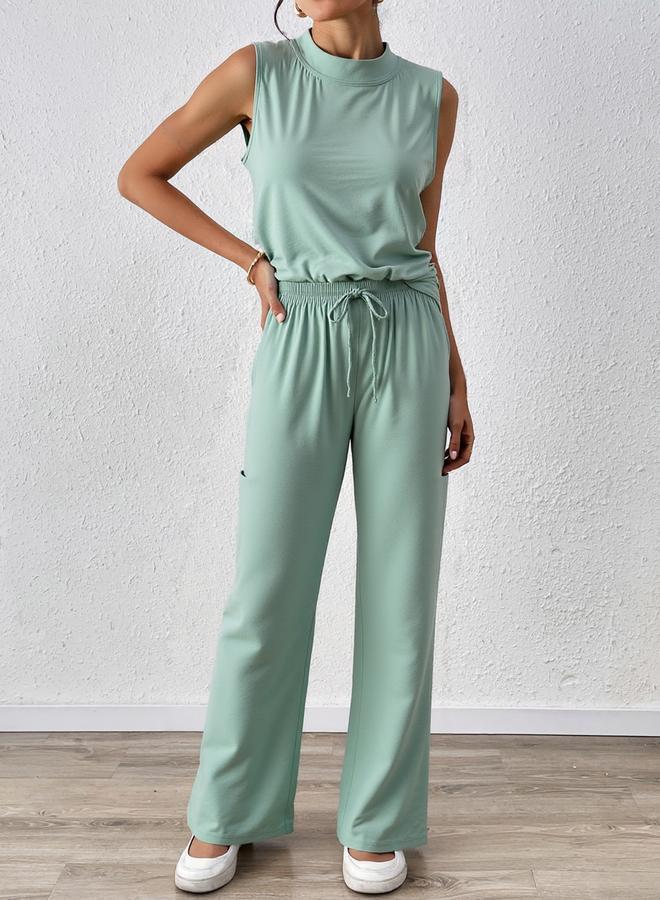 Take Two Women Green Sleeveless Top and Pyjama Set - Image 4